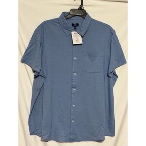 George Mens Casual Blue Button Down Collared Shirt Size 3XL Front Pocket
